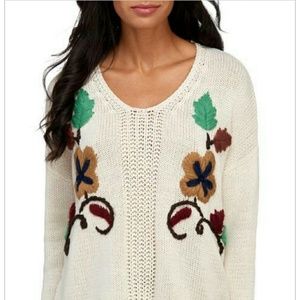 V CRISTINAFloral Embroidered Sweater